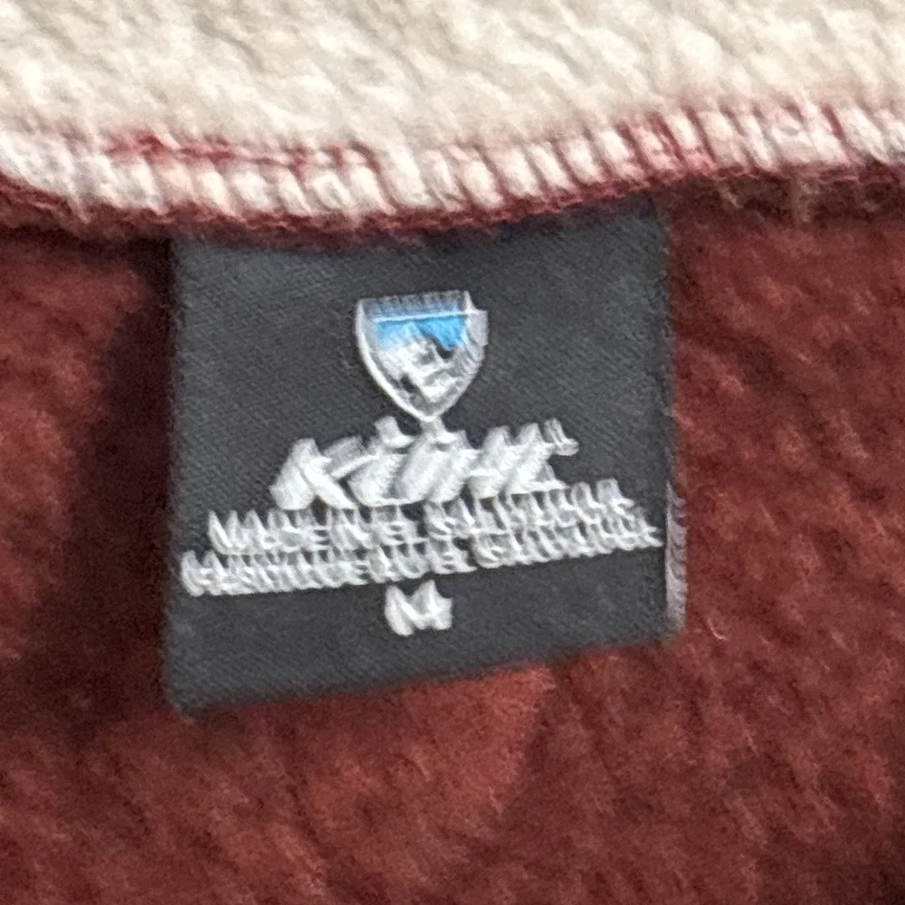Kuhl Pullover Sweater M Red Brown Sherpa‎ Outdoor Hiking Warm Quarter Zip Casual